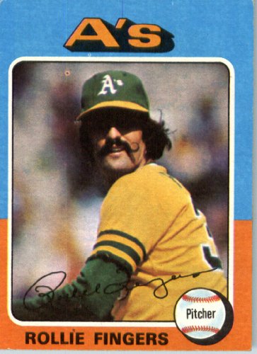 1975 Topps #21 Rollie Fingers Oakland Athletics Baseball Card In Protective Screwdown Display Case