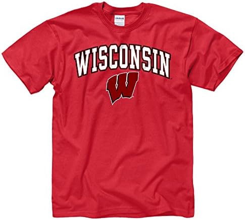 Wisconsin Badgers Arch with Logo T-Shirt (Red, X-Large)