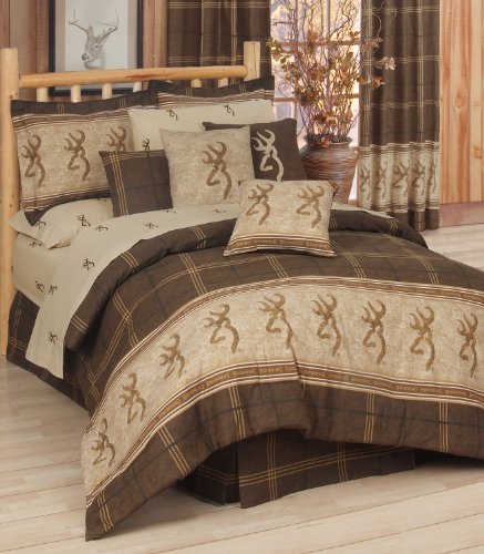 Browning Buckmark - 8 Pc Queen Comforter Set (Comforter, 1 Flat Sheet, 1 Fitted Sheet, 2 Pillow Cases, 2 Shams, 1 Bedskirt) SAVE BIG ON BUNDLING!