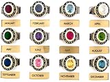 14k Gold Birthstone 2012 Graduation Mens Ring
