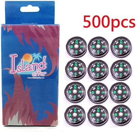 Islandoffer Wholesale 14mm Liquid Filled Compasses Small Mini Dial Survival Compass Button (500x Compass)
