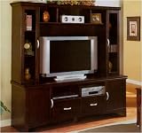 Cappuccino TV Console With Metal Hardware