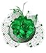 Coolwife Womens Fascinator Veil Flower Cocktail Tea Party Headwear (Green)