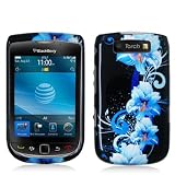 BlackBerry Torch 9800 Graphic Case - Blue Flower