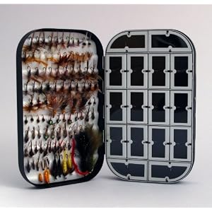 Fly Box + 100 Assorted Fly Fishing Fly Package