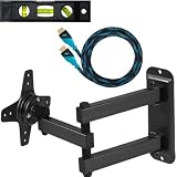 Cheetah Mounts Articulating Arm Mount Bracket for VESA 100 LCD LED Flat Screen Monitor Displays/TVs  12-24 up to 40lbs Tilt and Swivel