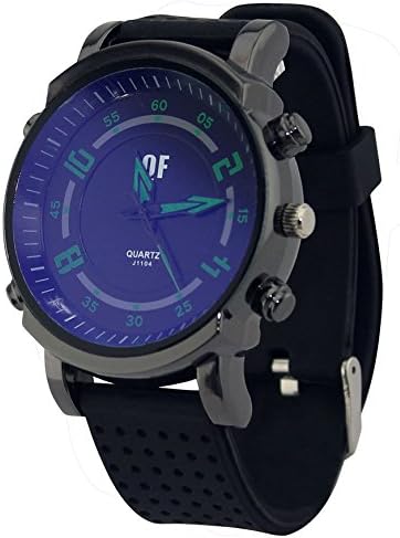 ISHINES Unisex Couples Ladies Trendy Large Analog Watch Black Dial Green Pointers WSY8008M.04A