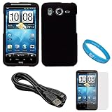 Black Durable Protective Rubberized Crystal Hard Case Cover for AT&T Wirele ....