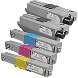 Laser Tek Services® 5 Pack High Yield Replacement for OKI C310/C330/C510/C530/MC361/MC362W/MC561/MC562w (2x 44469801(Black), 1x 44469721(Cyan), 1x 44469720(Magenta), 1x 4469719(Yellow))