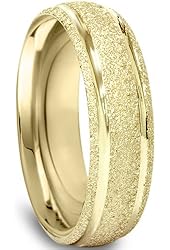 5mm Brushed Wedding Band 14K Yellow Gold