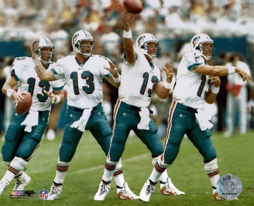 Dan Marino Miami Dolphins 8x10 Photo (4 Exposure Passing)