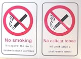 New Irish/English No Smoking Sign - A5 Double sided self adhesive vinyl