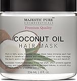 Coconut Oil Hair Mask From Majestic Pure Offers Natural Hair Care Treatment, Hydrating & Restorative Mask Restores Shine, Nourishes Scalp & Provides Deep Conditioning for Dry & Damaged Hair, 8.8 fl oz