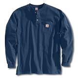 Carhartt Men's Long Sleeve Workwear Henley,  Navy,  X-Large Regular