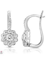 Lovely and Worm1CTTW Diamond Flower Earrings 14K White Gold