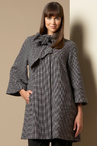 Tie Neck Coat with Wool