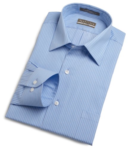Van Heusen Men's Fitted Broadcloth Fancy Long Sleeve Shirt