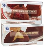 White Toque Chocolate Creme Brulee Domes and Chocolate Raspberry Diamonds from France, 5.6-Ounce - 6.3-Ounce Boxes (Pack of 4)