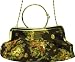 Elegant Lady Cosmetic Coin Purse-Heavy Duty Canvas w/Flowers Printing,Zipper Pocket & Silver Chain,3.5d x 8.5h x 11.5 Wide,Fashion Style,100% Satisfaction Guaranteed