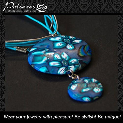 Unique Original Doble Pendant made with polymer clay in Millefiori technique.
