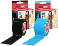 RockTape Kinesiology Tape for Athletes - 2-Roll Gift Pack, H2O Black/H2O Blue