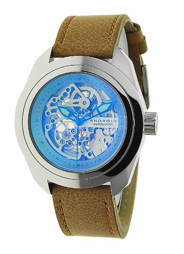 Android Impetus Skeleton Automatic Watch, Blue Dial, Silver Tone Case AD523AS