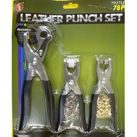 SE 3 Pcs Chrome Plated Leather Punch Set