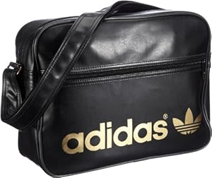 adidas Umhängetasche Adicolor Airliner W68179, Schwarz/Gold - FS12 , 37 X 11 X 28 cm, 17 Liter (38 x 12 x 28 cm)