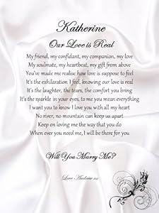 Personalised Romantic Marriage Proposal A4 Scroll - Our Love is Real