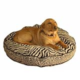 Snoozer Safari Luxury Round Pillow Bed, Large, Black/White