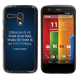 Smartphone Protective Case Hard Shell Cover for Cellphone Motorola Moto G 1 1ST Gen I X1032 / CECELL Phone case / / BIBLE John 4:4 Kjv Greater Is He /