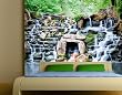 Fototapete Steiniger Wasserfall - Gr��e 300 x 280 cm