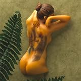 9.5"w Nude Tattooed Woman Wall Sculpture Statue Decor