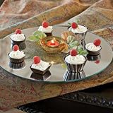 14" MIRRORED GLASS LAZY SUSAN TURNTABLE