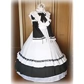 ロングメイド服 XXLサイズ ウェディングパニエ ワイヤーボーン5層付 コスプレ 大きいサイズ 男性用メイド服 メンズメイド服