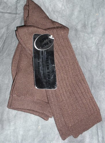 Ellen Tracy Legwear - 2 pair Womens Luxury Modal Crew Socks, Chocolate