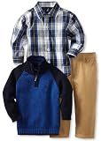 Nautica Sportswear Kids Baby-Boys Infant 3 Piece 1/4 Zip Raglan Sweater Set