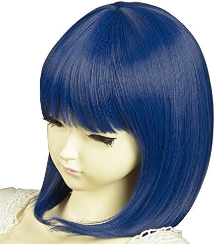 Liz Wig Gatsby 1920's Medium Long Straight Flapper Bob Heat Friendly Cosplay Party Costume Hair Wig 35cm 14 (Dark Blue) by Liz Wig