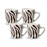 Laurie Gates Jungle Safari  Zebra Mugs, Set of 4