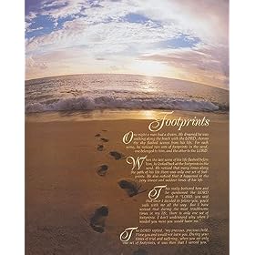 Footprints Beach Scenic Motivational Poster 16 x 20 inches
