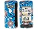 Two Piece Plastic Phone Design Cover Case Red and Blue Flower For LG enV Touch VX11000