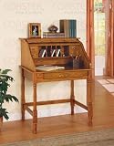 Coaster Roll Top Bedroom Home Office Secretary Desk Oak Finish