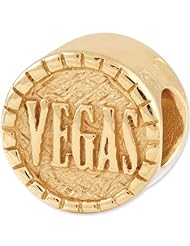 Reflection Beads Silver Gold Plated Vegas Poker Chip Entertainment Bead