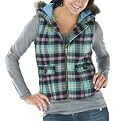 Mossimo&reg; Supply Co Juniors Hooded Plaid Flannel Vest Blue Plaid