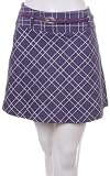 A-Line Plaid Short Skirt with Matching Patent Belt (Choose Black or Purple) - Clearance Sale !