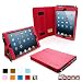 Snugg iPad Mini Leather Case Cover and Flip Stand with Elastic Hand Strap and Premium Nubuck Fibre Interior (Red) – Automatically Wakes and Puts the iPad Mini to Sleep