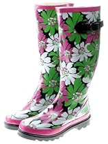 Couture Discount Gummistiefel Regenstiefel Blumen Pink (GST8)