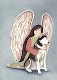 Siberian husky and angel / Lynch folk art print