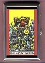 PENTACLES XIV TAROT CARD, COIN GUITAR PICK PILL BOX