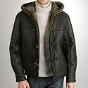 BGSD Men's Hooded Sheepskin Shearling Jacket